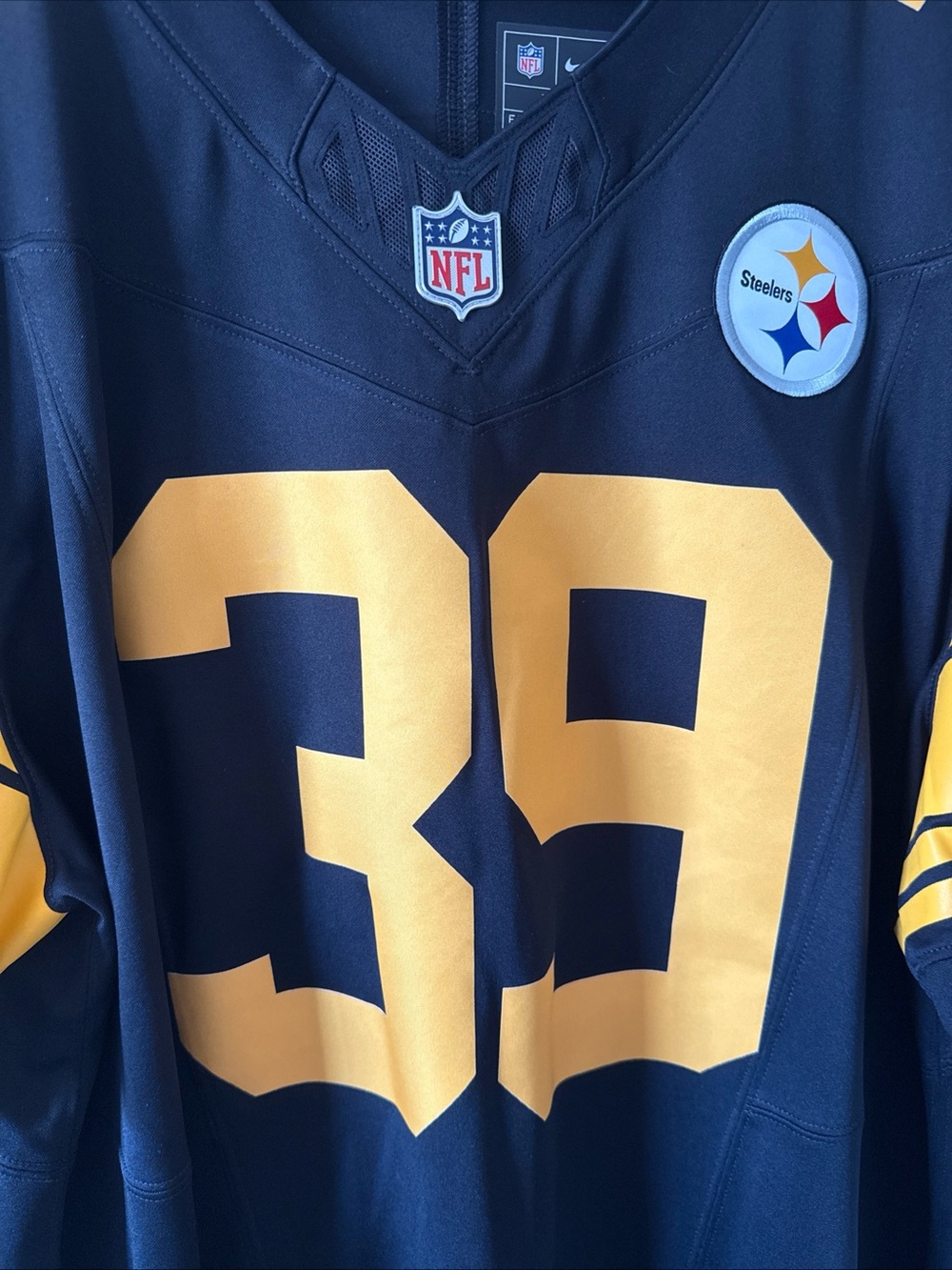 Men’s Nike MINKAH FITZPATRICK #39 STEELERS Color Rush Vapor Lmtd JERSEY Sz 2XL - Picture 2 of 7